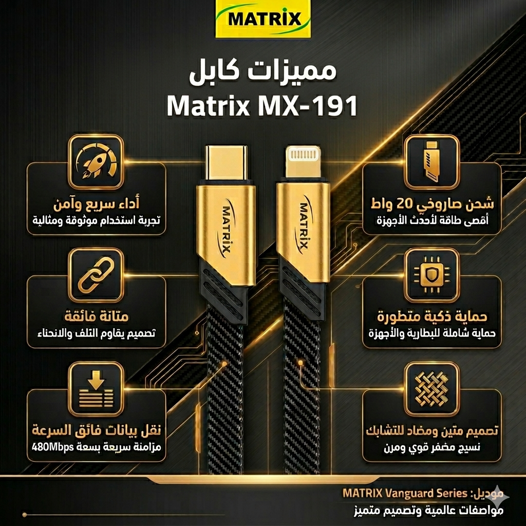 MX191 Flat Charging Cable