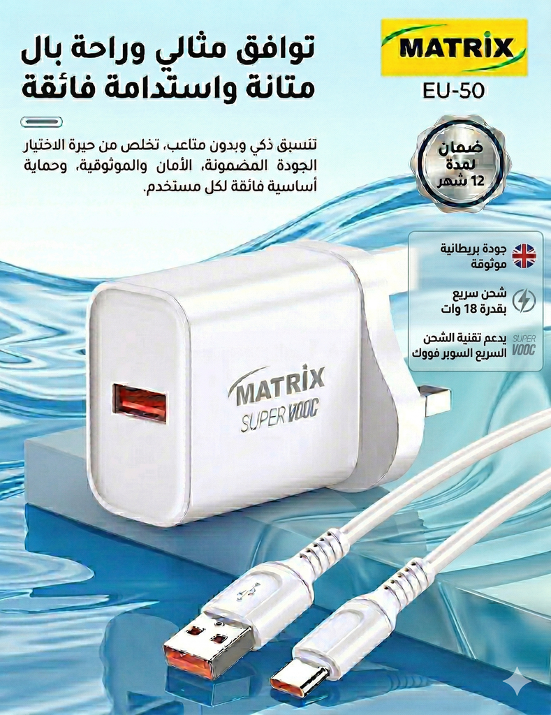 EU50 : Matrix 18W Fast Charger