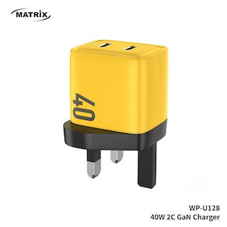EU128 :Matrix GaN 40W Dual Port Charger