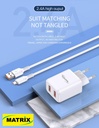 EU30 : Matrix Dual Port 2.4A Charger (Micro)