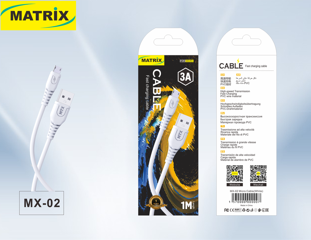 [Cable USB-Micro] MX02-Micro: 3A Cable (Micro)