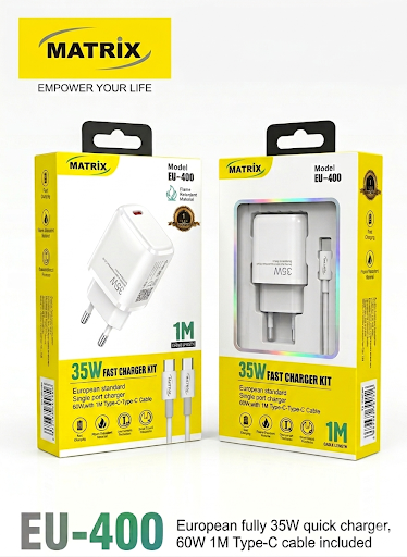 EU-400 Fast Charger 35W | with 60W Type-C To Type-C Cable