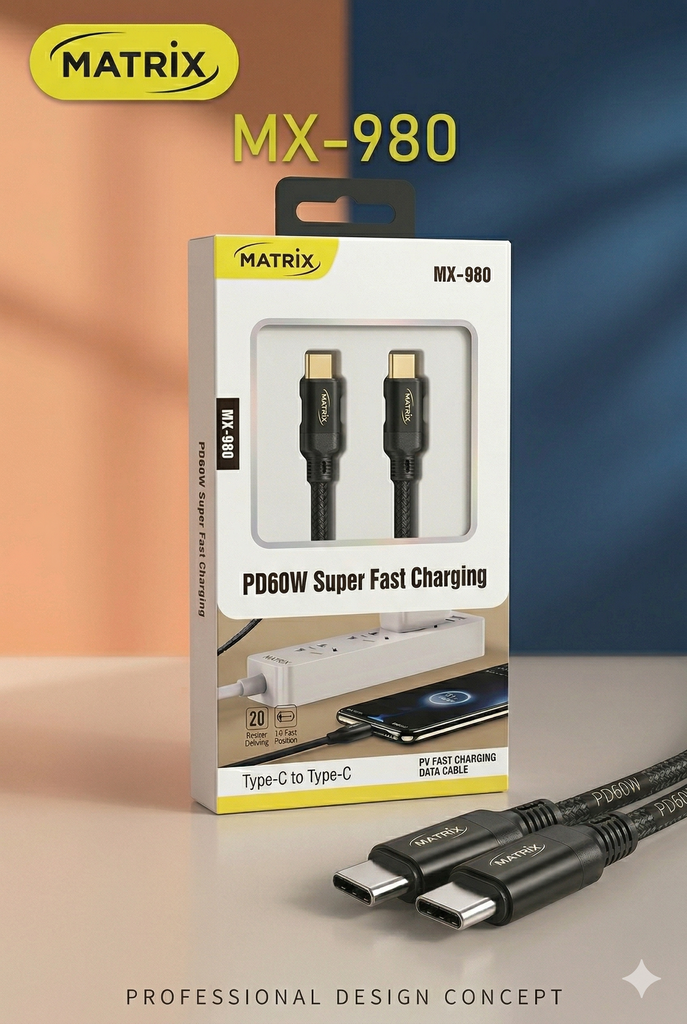 [Cable TC-TC] MX980: كابل 100W (قماش) TC-TC