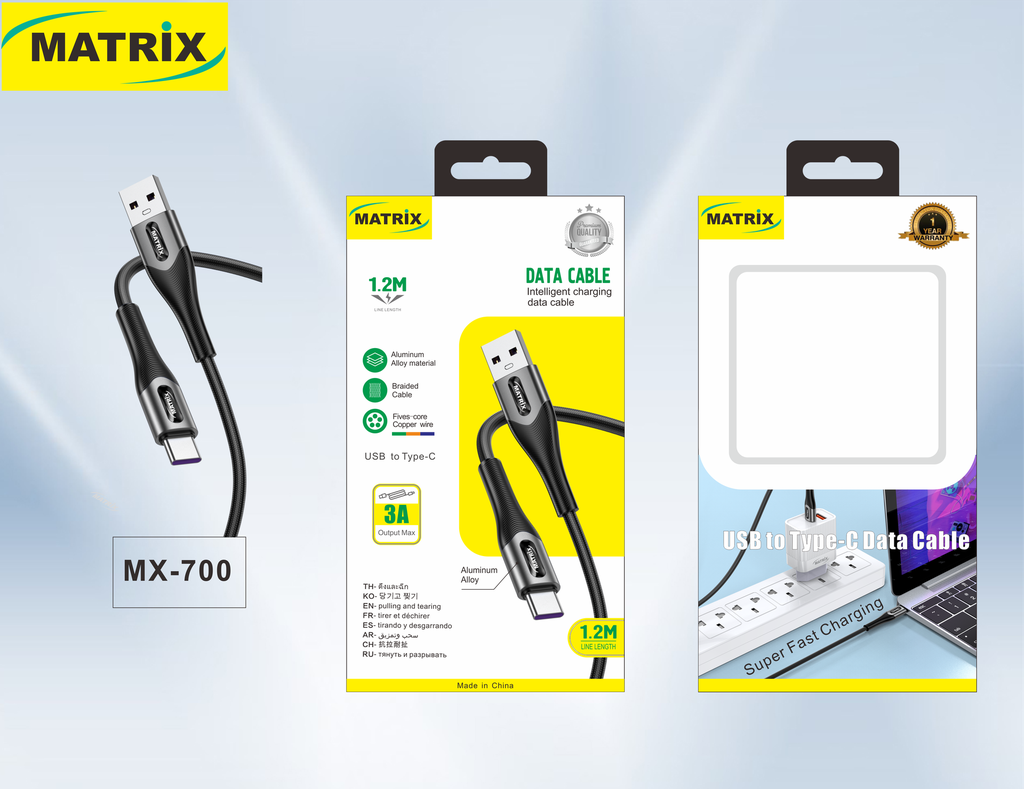 [USB-TC] MX700-60: 60W Fabric Cable (USB-C)
