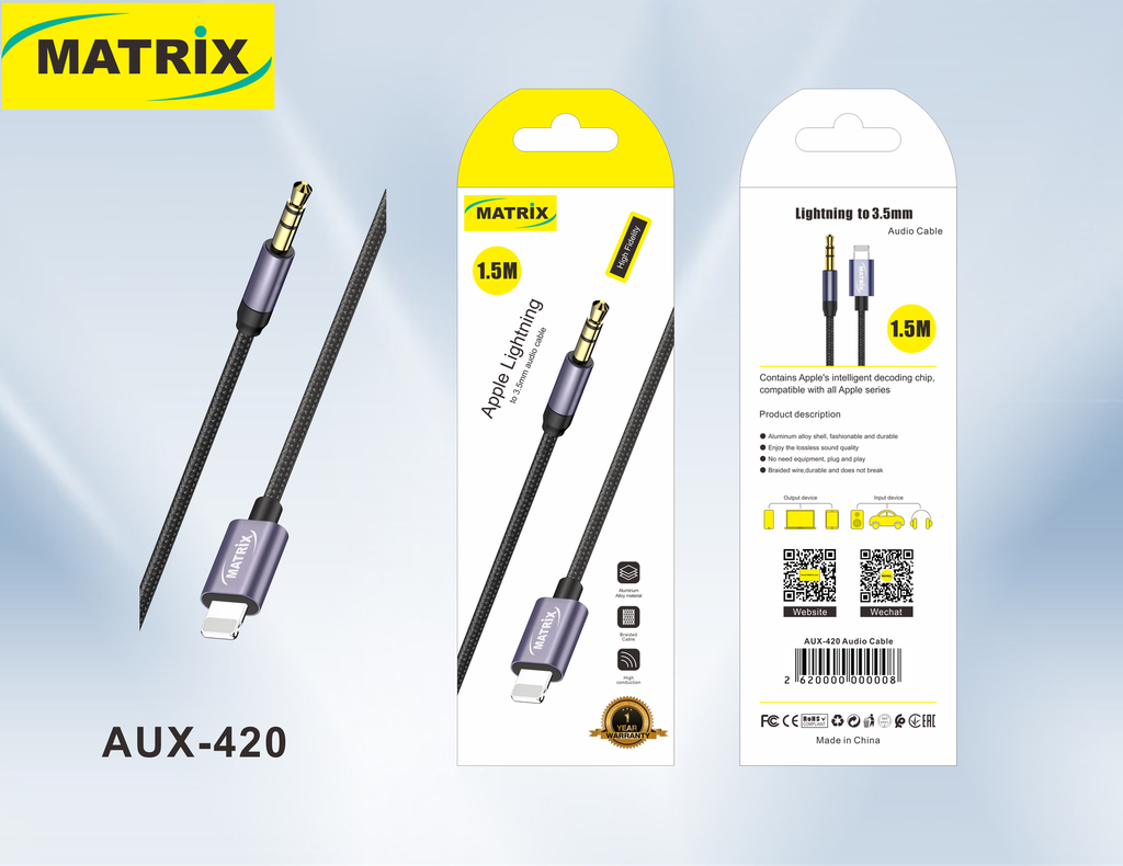[AUX-IP] AUX420: iPhone Audio Cable