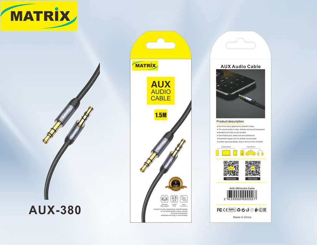 [AUX] AUX380: كابل صوت (3.5mm)