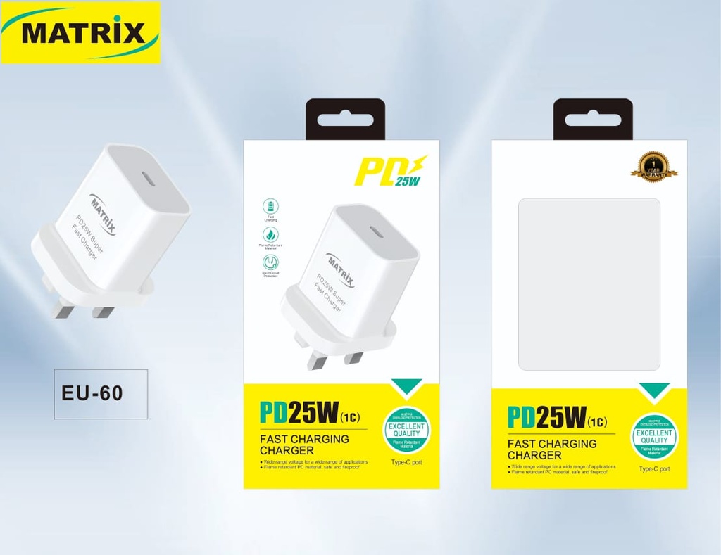 EU60 : Matrix PD 25W Safe Charger