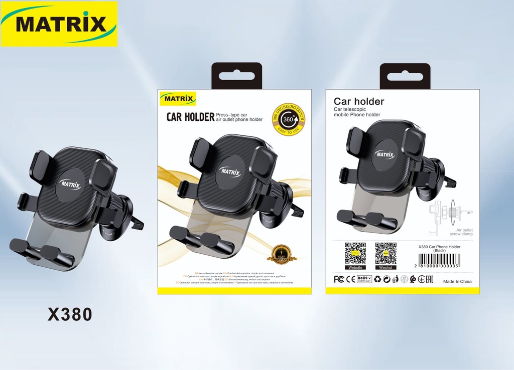 X380 : Matrix Professional Car Phone Holder - 360° Ultra Stability