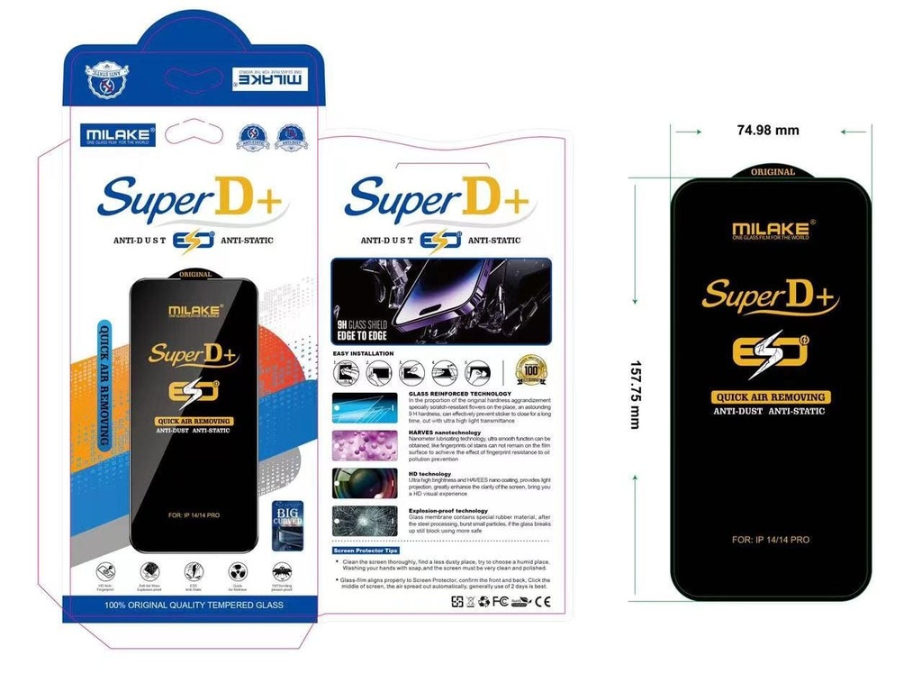 [Super D+ Clear] iPhone 15 Plus Clear Screen Protector (Super D+)