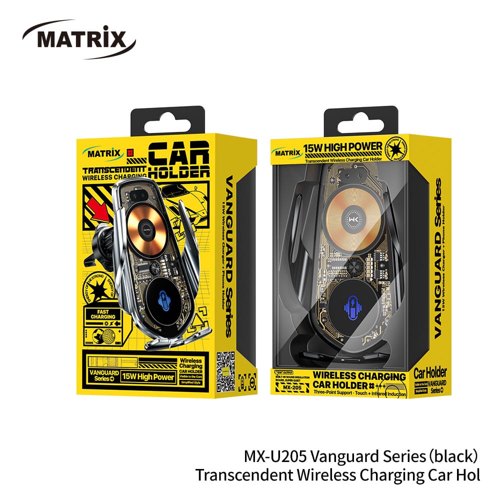 MX205 : Matrix Vanguard Series Transcendent Wireless Charging Car Holder - 15W