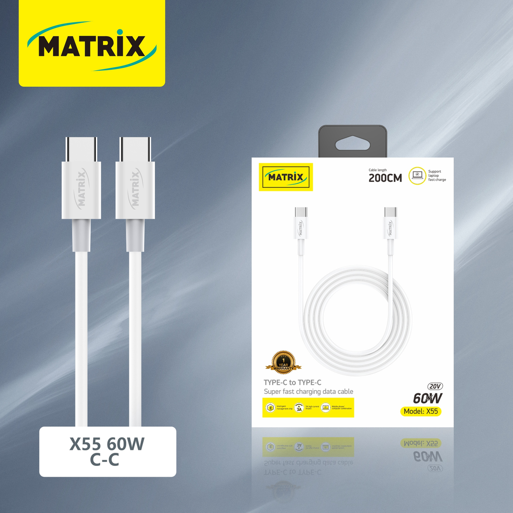[Cable TC-TC] MX55: كابل 60W (سليكون 2م) TC-TC