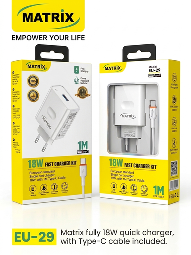 [Charger TC 18W] EU29 : Matrix 18w Silent Fast Charger