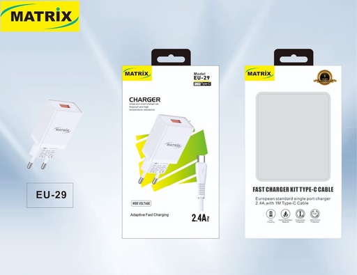 [Charger TC 2.4A] EU29 : Matrix 2.4A Silent Fast Charger