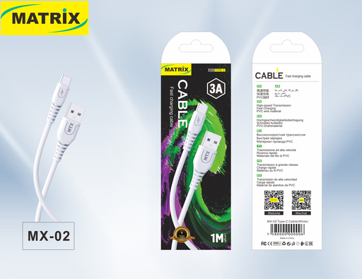 [USB-TC] MX02 : كابل شحن سريع 3A