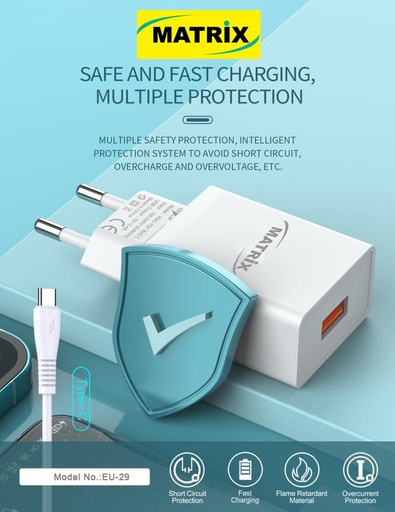 [Charger IP 2.4A] EU27 : ماتريكس 2.4A السريع لأجهزة أبل