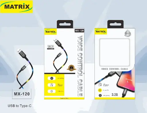 [USB-TC] MX120 : كابل ماتريكس المضيء بالصوت 65W