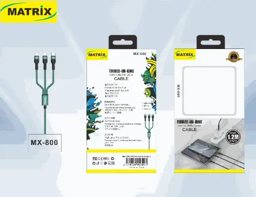 [Cable 3in1(USB)] MX800 3-in-1 Braided Cable