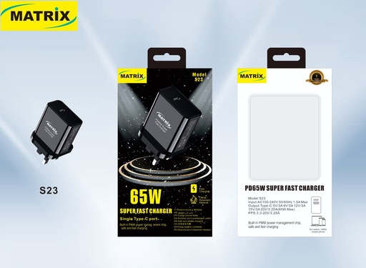 [head charger] S23 : Matrix PD 65W Super Fast Charger